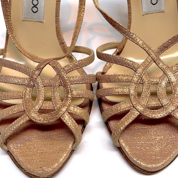 Vintage Jimmy Choo 90’s Rose Gold Sparkly Slingback Heals: S- 7.5 - Picture 15 of 15